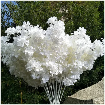 90-Сантиметровая искусственная вишня с 4 зубцами, белый стебель, шелковая цветочная арка, подвесной потолок, искусственный цветок, украшение для дома, свадьбы