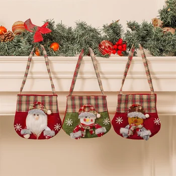 Сумка Санта-Клауса, многофункциональный модный Рождественский мешок для конфет большой емкости, сумка для хранения принадлежностей, уникальная дизайнерская ткань.