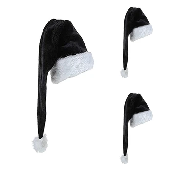 Шляпа Санты для взрослых, удобная шляпа, традиционная черно-белая для косплея, прямая поставка