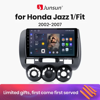 Junsun V1 AI Voice Wireless CarPlay Android Авторадио для Honda Jazz 1Fit 2002-2007 4G Автомобильный Мультимедийный GPS 2din автомагнитола