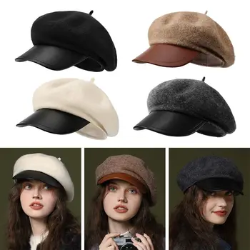 Теплая шерстяная фетровая шляпа с козырьком, новая осенне-зимняя женская шляпа Художника, модный мягкий берет