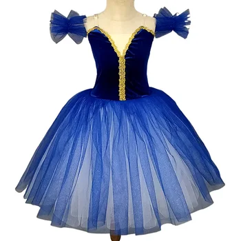 Балетная пачка Для девочек, Сетчатое Платье, Детский Сценический костюм, Детская Профессиональная Танцевальная Одежда, Одежда для танцев 