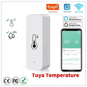 НОВЫЙ Датчик Температуры и Влажности Tuya WiFi SmartLife Remote Monitor Для Работы В Умном Доме С Alexa Google Assistant
