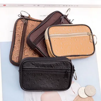 Модная сумка для карт из искусственной кожи в стиле ретро, портативный мини-кошелек прямоугольной формы, маленький кошелек для монет, сумка для хранения