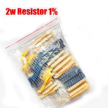 2 Вт Резистор 30valuesX5pcs = 150шт 0.1 R ~ 750R Металлическая пленка 1% Комплект Резисторов Пакет Резисторов для DIY