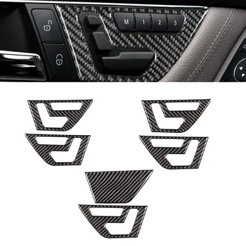 2 ШТ. Автомобильная панель регулировки сиденья из углеродного волокна, Декоративная наклейка для Mercedes-Benz c class w204, наклейки