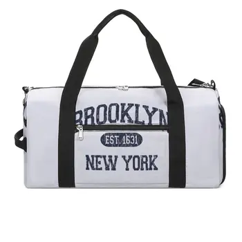 Brooklyn NY Arch Потертые спортивные сумки с ретро принтом и обувью Спортивная сумка Водонепроницаемая мужская женская сумка для путешествий Милая сумка для фитнеса