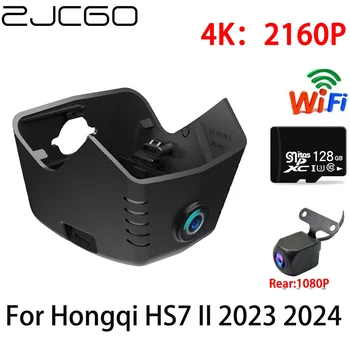ZJCGO 2K 4K Автомобильный Видеорегистратор Dash Cam Wifi Передняя Камера Заднего Вида 2 Объектива 24h Парковка для Hongqi HS7 II 2023 2024