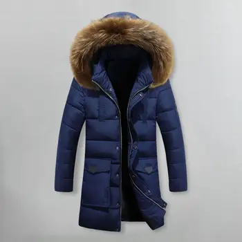 Мужское толстое пальто, зимнее хлопчатобумажное пальто с капюшоном и подкладкой из искусственного меха, Съемная шляпа, Ветрозащитный Теплый Унисекс, Однотонный хлопок