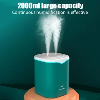Увлажнитель воздуха Aromatherapy Humificador Cool Mist 2000 МЛ, USB-увлажнитель воздуха с двойным распылителем, производитель эфирных масел, устройство для очистки тумана для домашнего офиса