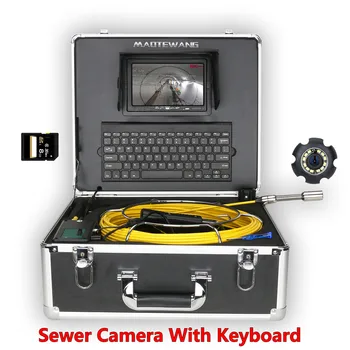 Локатор труб 512 Гц, 20-метровая видеокамера для осмотра канализационных труб с клавиатурой, видеорегистратор IP68, Промышленный эндоскоп для трубопроводов, 7-дюймовый монитор