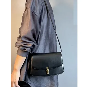 Универсальная диагональная сумка для тофу на одно плечо с Т-образной металлической пряжкой в стиле ретро для женщин