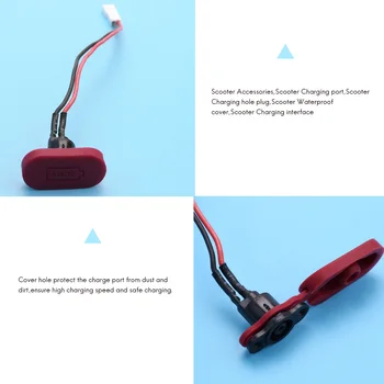Для электрического скутера Xiaomi Mijia M365 Крышка зарядного отверстия с зарядным кабелем Порт для зарядки Пластиковая водонепроницаемая крышка