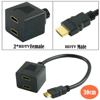 Совместимый с HDMI Кабель 1/2 HDMI Совместимый Удлинитель от мужчины к женщине HD Кабель HDMI Совместимый кабель-адаптер 1/2 Twin