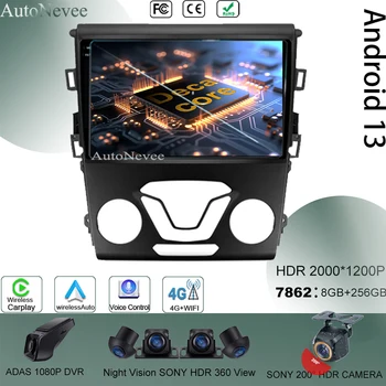 Bluetooth Для Ford Mondeo 5 2014-2019 QLED Android Radio Elecronics No 2Din Стерео Сенсорный Мультимедийный GPS DVD Carplay