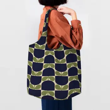 Модная женская сумка с цветочным принтом Orla Kiely, переносная холщовая сумка для покупок, сумки через плечо, сумки для подарков