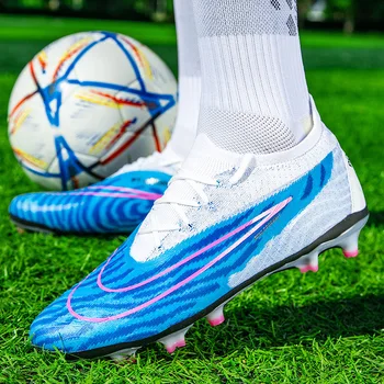 НОВЫЕ мужские футбольные бутсы 2023 года для взрослых и детей, футбольные бутсы с высокими щиколотками, спортивная обувь для тренировок на траве, мужские кроссовки
