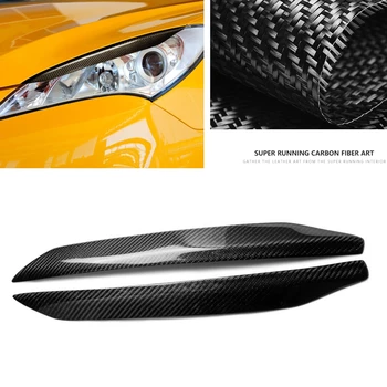 Накладка Для Бровей Фары Hyundai Genesis Coupe 2009-2011 Крышка Лампы Переднего Головного Света Из Углеродного Волокна Наклейка На Веко Фары