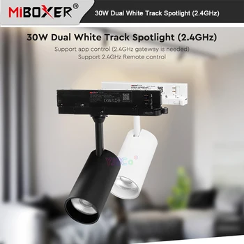 Miboxer 30W 2.4G Двойной Белый Трековый Светильник CCT Потолочный светодиодный Прожектор с регулируемой яркостью переменного тока 110V 220V MiLight 2.4G пульт дистанционного управления