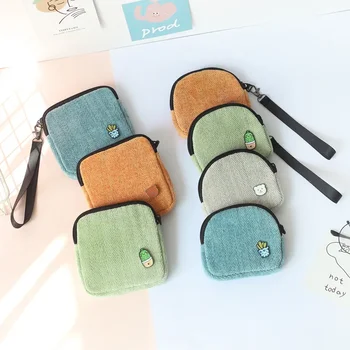 Осенне-зимний новый мини-компактный портативный кошелек, симпатичная маленькая Свежая сумка для хранения монет на молнии