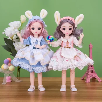 Новая мода 1/6 Bjd Кукла и одежда 3D Моделирование глаз Несколько съемных суставов Девушки одеваются своими руками Игрушки