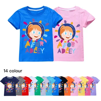 A для Adley / Детская одежда, летние футболки, модные топы в стиле аниме с героями мультфильмов Каваи, одежда для маленьких девочек и мальчиков, футболка на день рождения