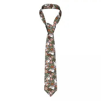 Формальные узкие галстуки Классический мужской милый кролик Пасхальное лесное растение Свадебный галстук Джентльмен Узкий