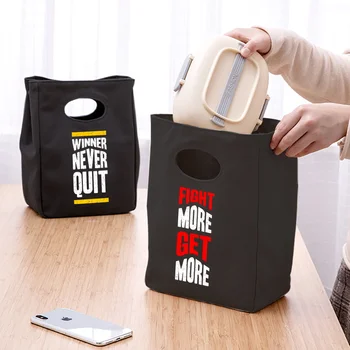 Портативная сумка для ланча, Термоизолированная сумка-холодильник, сумка-бенто с надписью, контейнер для ужина, сумки для хранения школьной еды