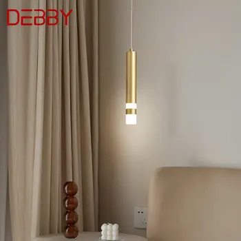 DEBBY Contemporary Simply Brass LED Подвесной Светильник Элегантные Декоративные Медные Потолочные Светильники Для Домашнего Кабинета Спальни
