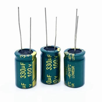 2 шт./лот высокочастотный низкоомный алюминиевый электролитический конденсатор 100 В 330 мкФ размер 13*20 330 мкФ 20%