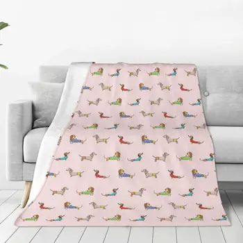 Розовое одеяло в виде таксы, покрывало на кровать, лоскутное одеяло, покрывала для двуспальной кровати