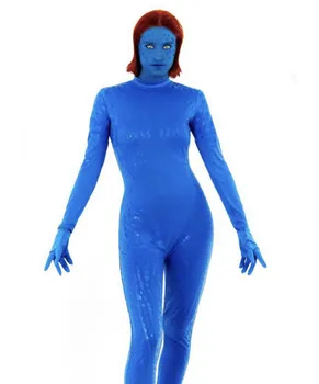Костюм героини-мутанта для взрослых детей, косплей, синий комбинезон для Хэллоуина, карнавальные маскарадные костюмы