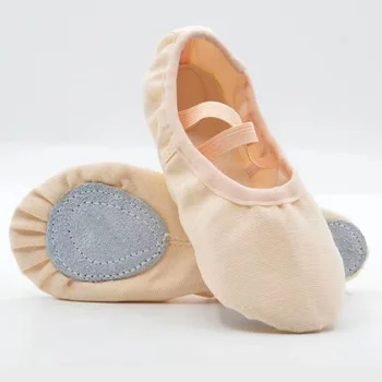 Балетные туфли USHINE для женщин, балетные тапочки для девочек, парусиновые балетки на плоской подошве, обувь для йоги для малышей, балерины для маленьких детей