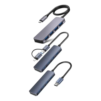 USB C-USB-концентратор, 4 порта, многопортовый адаптер Type C/USB-USB, алюминиевый удлинитель-конвертер Type C.
