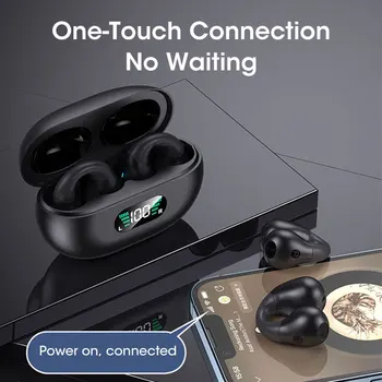 Для Samsung Наушники Bluetooth с костной Проводимостью, Ушные зажимы, Спортивные Водонепроницаемые Беспроводные Наушники, Светодиодный Дисплей, Стереогарнитуры Hi-Fi