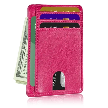 Тонкий минималистичный кошелек, кошельки с передними карманами, держатель для кредитных карт с блокировкой RFID для мужчин и женщин