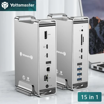 Док-Станция Yottamaster Thunderbolt 3 USB A Type C Multi Port Hub Dock DP 8K 4K Video PD 60 Вт Зарядка Для Портативных ПК Macbook
