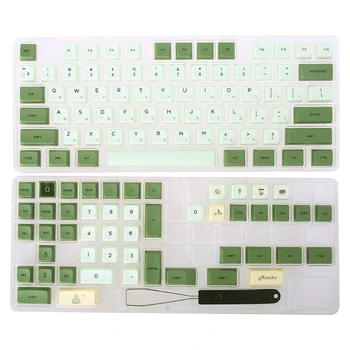 124шт Колпачки Для Клавиш PBT XDA Profile DYE-SUB Keycap Для Механической Клавиатуры Cherry MX Switch Green Matcha Keycap N2UB