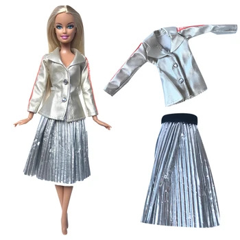 Официальный NK 1 шт. Модный наряд, пальто из искусственной кожи, повседневная одежда для куклы Барби, повседневная одежда для маленьких девочек, аксессуары для поделок, игрушки