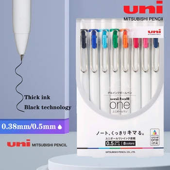 Набор из 8 Цветов Гелевая Ручка UNI UMN-S-Чернила Толщиной 0,5 мм Uni-ball One Black Technology Выдвижная Цветная Ручка 0,38/0,5 мм Офисные Аксессуары