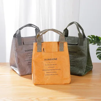 Бумажная сумка для ланча, водонепроницаемая сумка для изоляции, Алюминиевая фольга, портативная водонепроницаемая сумка для хранения, японская сумочка, офисный работник, студент