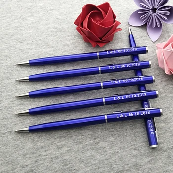 Blue Wedding Party поставляет металлические подарочные ручки на заказ с текстом вашего имени Бесплатно для выставок и мероприятий