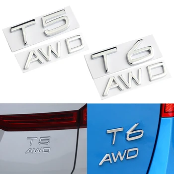 1 Комплект Автомобиля 3D Сплав Эмблема Наклейка Задняя Панель Багажника T5 AWD/T6 AWD Надпись Логотип Эмблема Значок Наклейка Для Volvo