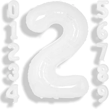 32-дюймовые белые воздушные шары с цифрами, 1шт белых гелиевых воздушных шаров, фольга, большой воздушный шар на день рождения на годовщину свадьбы, декор на День рождения