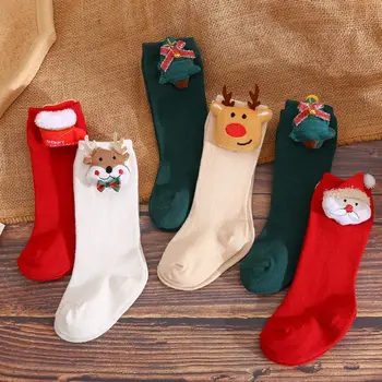 Носки, детские аксессуары, Рождественский набор для девочек с мультяшными животными для новорожденных, Новый детский товар, Носки, хлопковые носки для младенцев