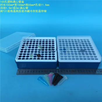 1 шт. Лабораторный квадратный пластиковый футляр для центрифужных пробирок объемом 1,5 мл на 100 отверстий, коробка с крышкой, коробка для замороженных пробирок из полипропилена