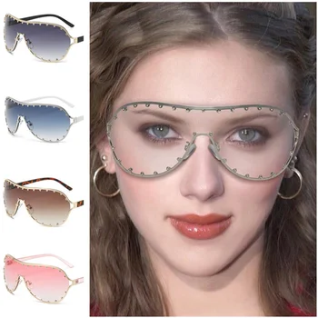 НОВЫЕ солнцезащитные очки Унисекс с рисовыми гвоздями, Солнцезащитные очки с Сиамскими линзами, очки с защитой от ультрафиолета, Очки в индивидуальной оправе, Декоративные очки