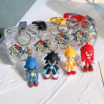 Аниме-фигурка Sonic The Hedgehog Shadow Knuckles, Брелок для автомобиля, Аксессуары, Мультяшная подвеска, брелок для ключей, сумка-шарм, подарок для мальчика, для малыша