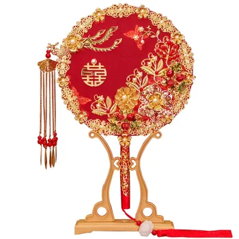 Свадебный зал в китайском стиле в стиле ретро, Художественное оформление спальни, Веер для свадебной маски, Ручной вентилятор, Изысканные подарки