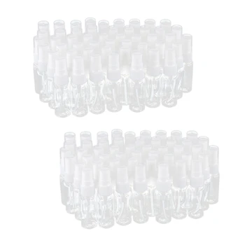 100 Упаковок пустых прозрачных пластиковых бутылочек для распыления мелкодисперсного тумана с салфеткой из микрофибры, контейнер многоразового использования объемом 20 мл
